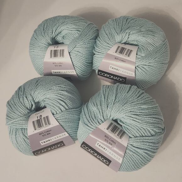 4 Tahki Yarns Coronado Aqua Blue 09 DK 90%Cotton/10% Silk 121 Yards Made Italy - Picture 1 of 6